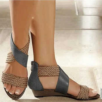 2022 Nové Dámske Letné Topánky Vintage Módne Sandále Boho Tkané Bežné Anti-slip pre Ženy Letné Plážové Topánky Gladiator
