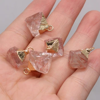3KS Prírodné Semi-precious Stone Štvoruholníkový Pyramídy Crystal Troch-dimenzionální Prívesok Multi-color, Takže DIY Náhrdelník Šperky