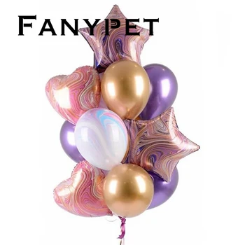 50pcs-hviezdičkový achát farbu, textúru balón 18-palcové srdce hélium balón Svadby, narodeniny, party dekorácie Foto Rekvizity Baby Sprcha